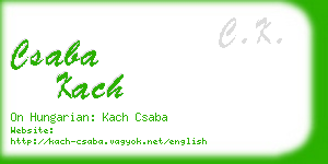 csaba kach business card
